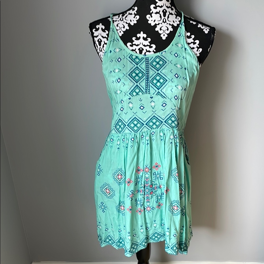 Mint Green Geometric Print Dress